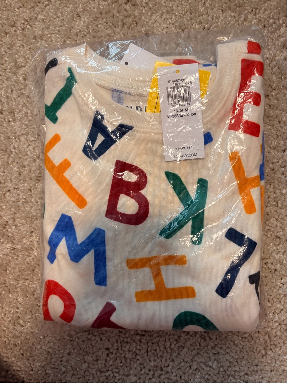 NWT Old Navy Alphabet Pajama Set 18M-24M
